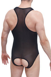 Body jockstrap en filet noir